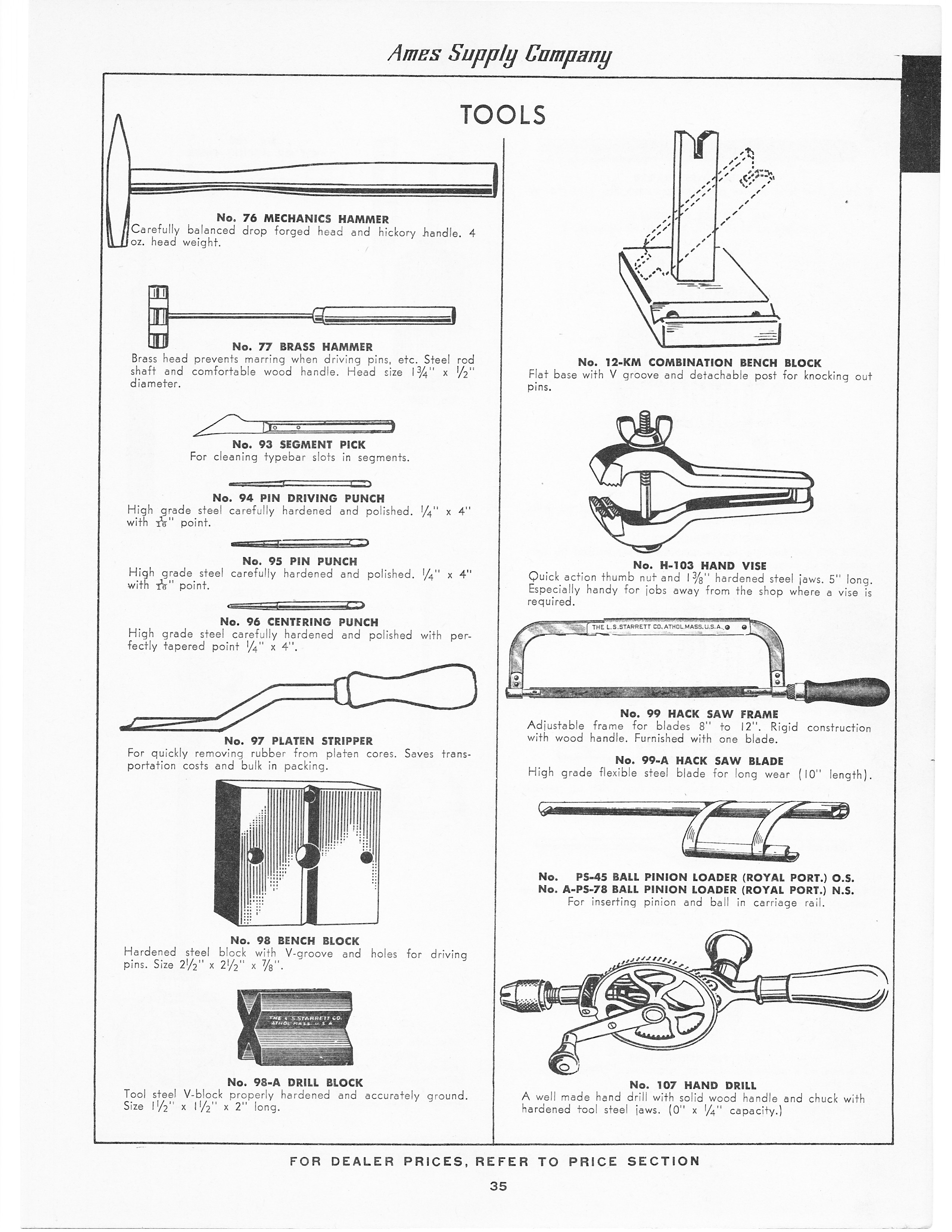 Typewriter Repair Tools Reference: 1960 Ames Catalog – To Type, Shoot ...