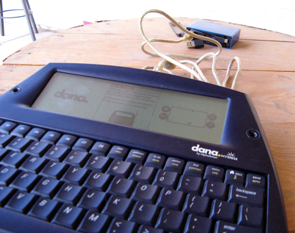 Alphasmart Dana powered by USB brick